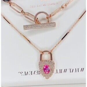 Pink CZ Locket Necklace